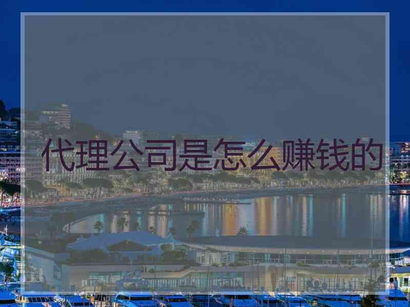 代理公司是怎么赚钱的