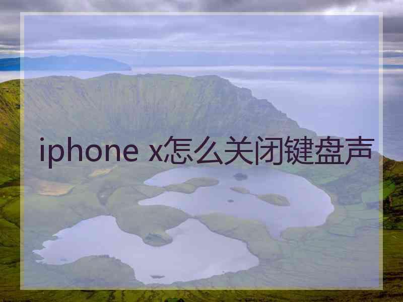 iphone x怎么关闭键盘声