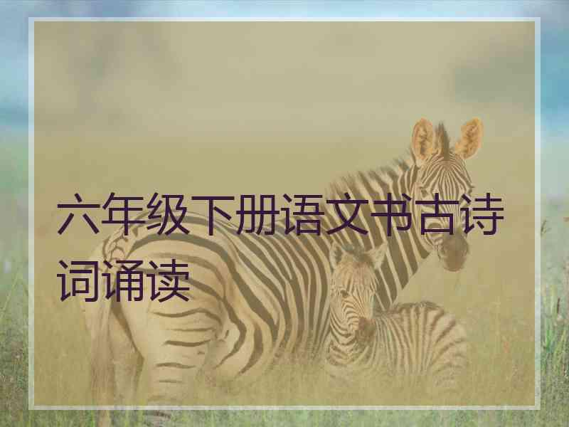 六年级下册语文书古诗词诵读