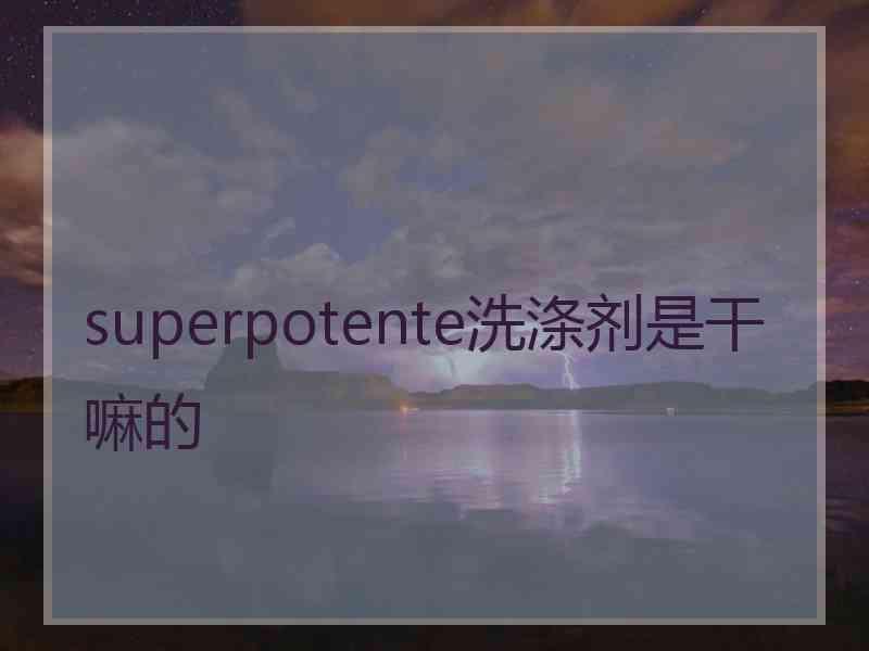 superpotente洗涤剂是干嘛的