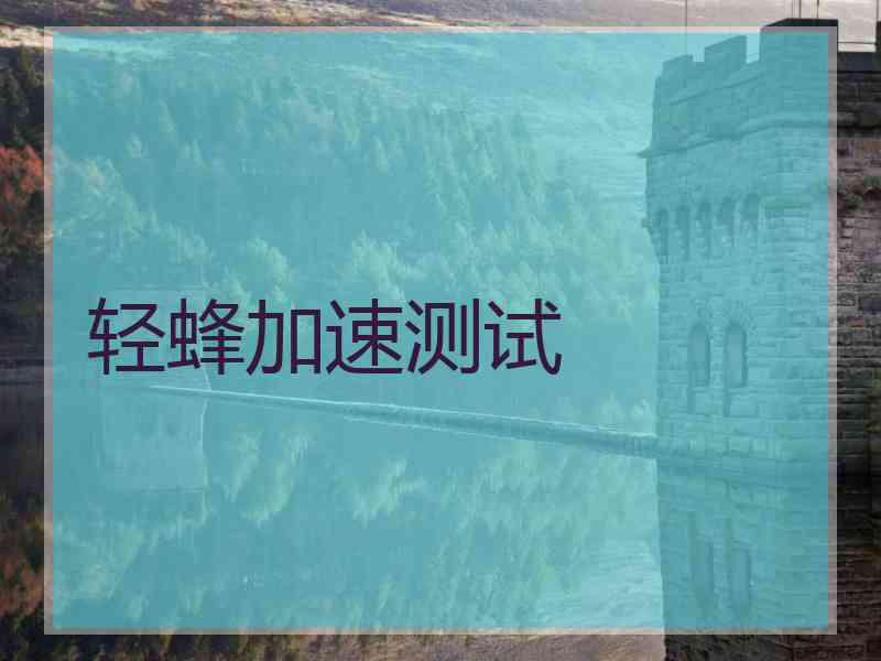 轻蜂加速测试