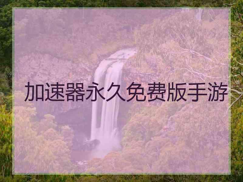 加速器永久免费版手游