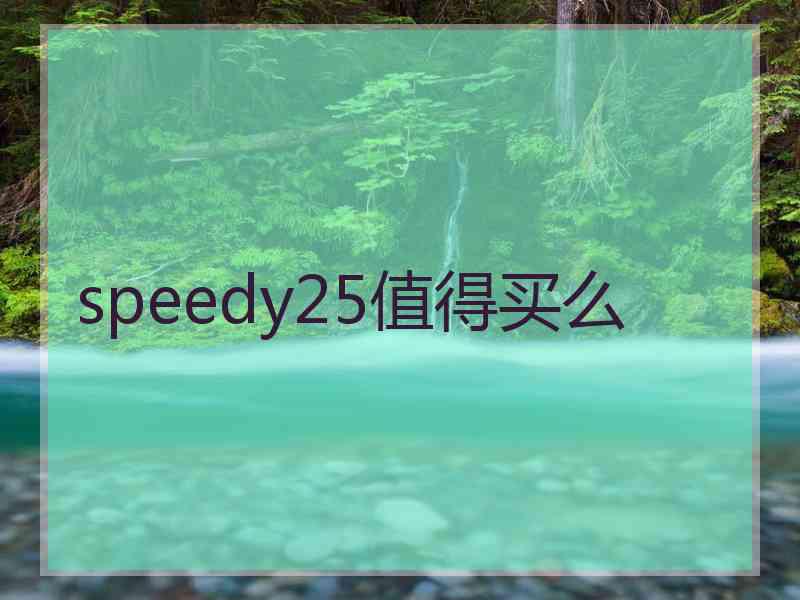 speedy25值得买么