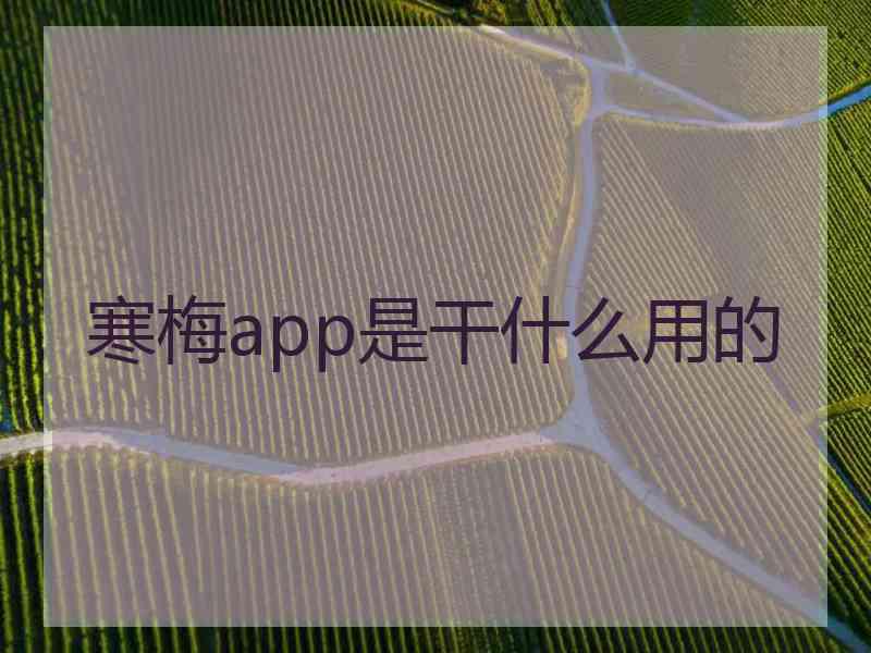 寒梅app是干什么用的