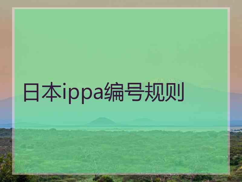 日本ippa编号规则
