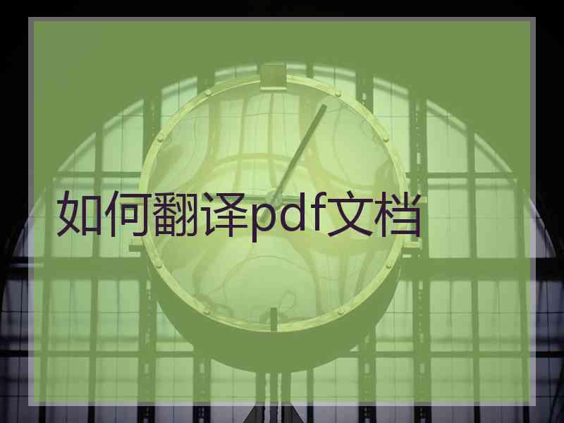如何翻译pdf文档