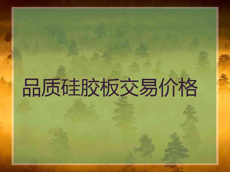 品质硅胶板交易价格