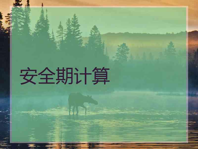 安全期计算