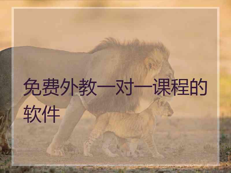 免费外教一对一课程的软件