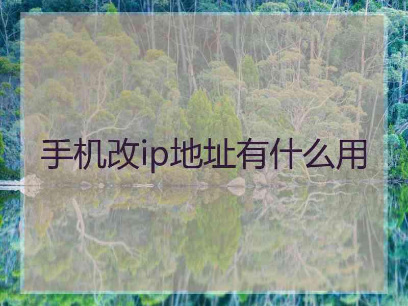 手机改ip地址有什么用