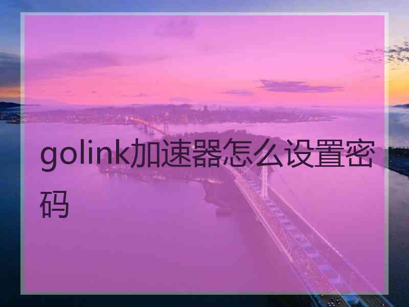 golink加速器怎么设置密码