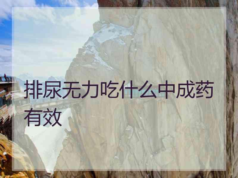 排尿无力吃什么中成药有效