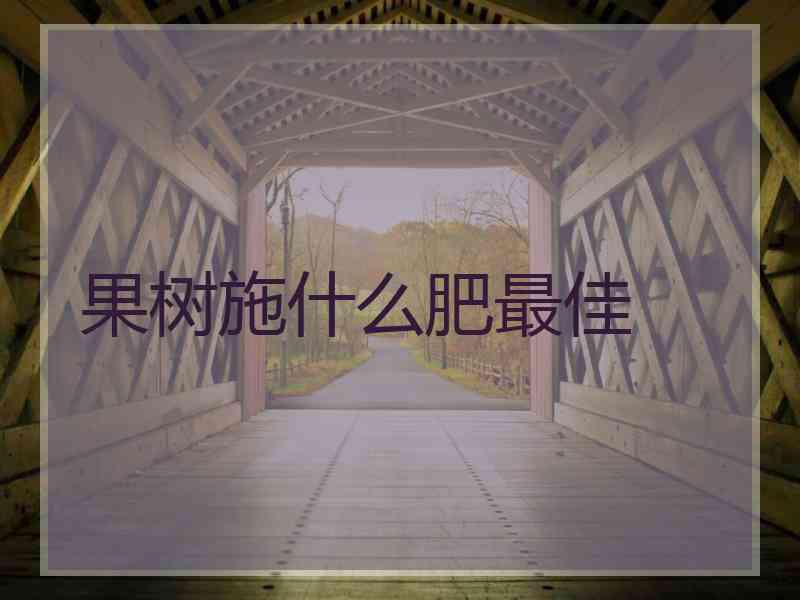 果树施什么肥最佳