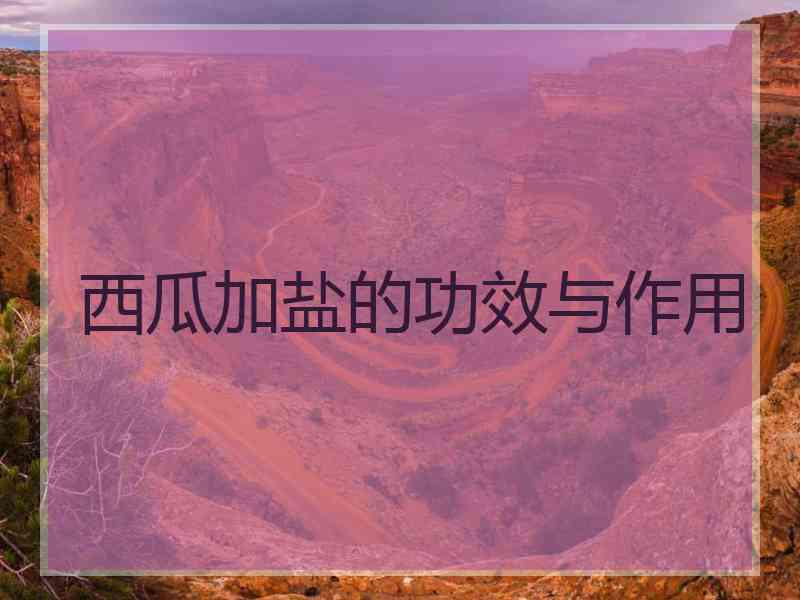 西瓜加盐的功效与作用
