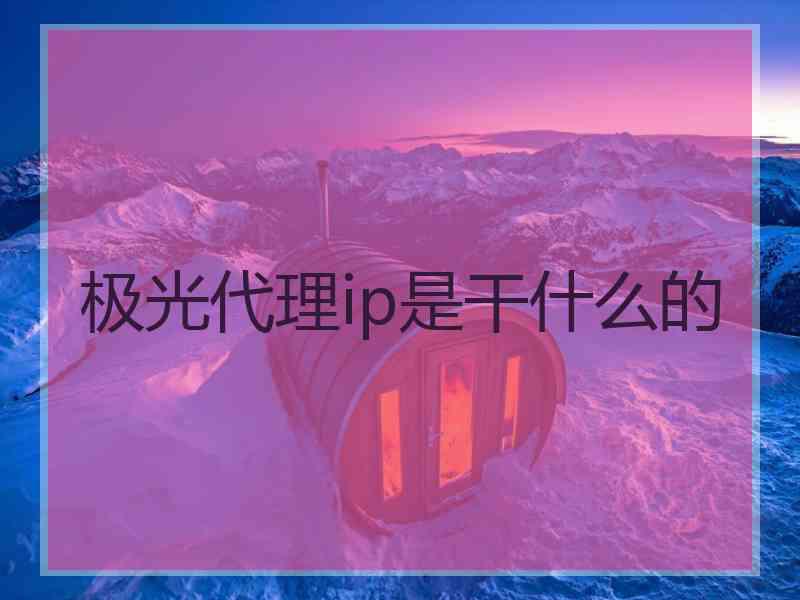 极光代理ip是干什么的