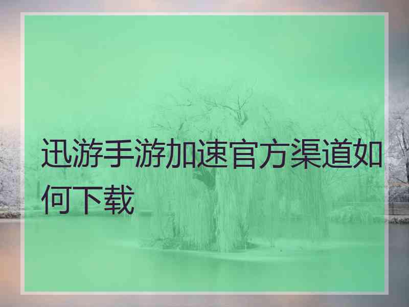 迅游手游加速官方渠道如何下载