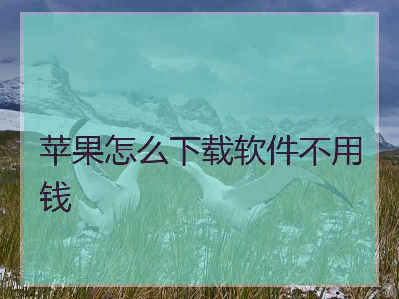 苹果怎么下载软件不用钱
