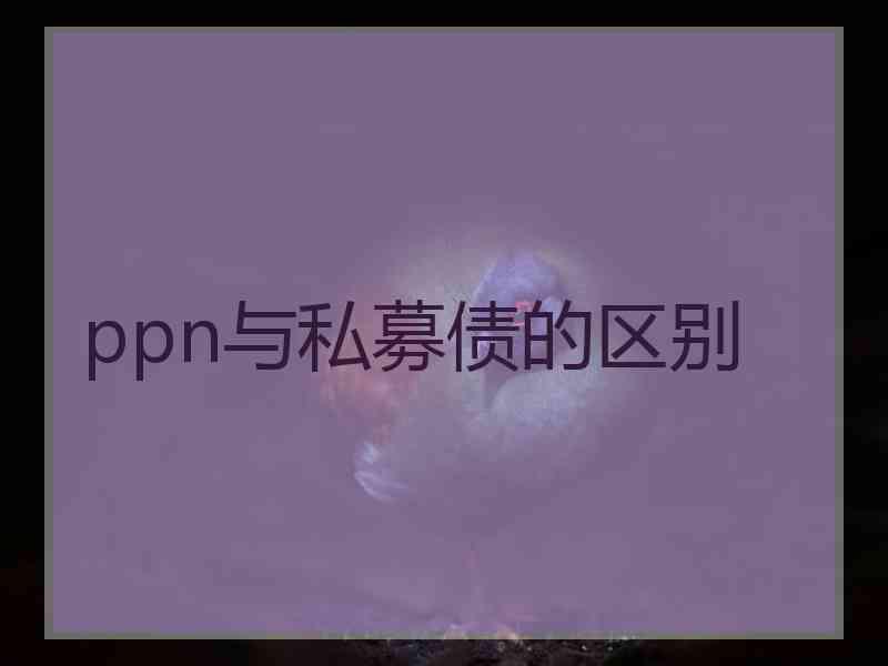 ppn与私募债的区别