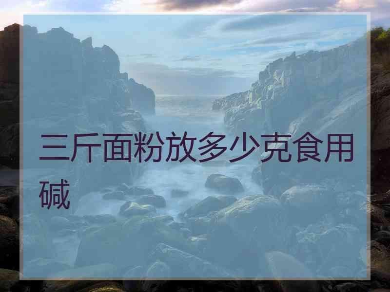 三斤面粉放多少克食用碱